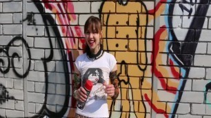 Graffiti Girl (Thin Russian Girl Creates & Shows)