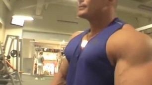 Handsome Slovak Muscle Giant Vladimir Flimel Working out and Flexing