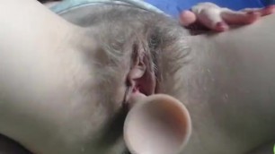 Play Toy Deep and Hard in my Hairy Wet Pussy