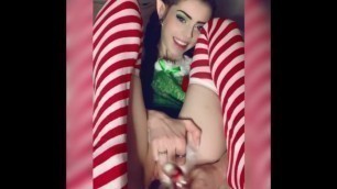 Santa’s little Helper Gets Fucked with a Candy Cane