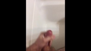 Jerking off my Lubed Cock in the Shower