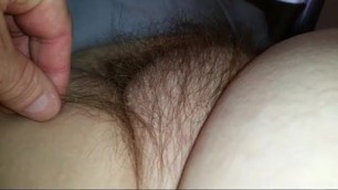 wifes hairy pit, big tit & nipple, her hairy pussy mound