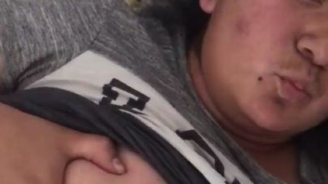 Chubby Latina with big tits jacks me off