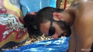 Hot public bareback forest fuck